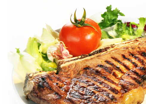 Steak and salad